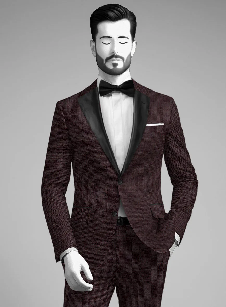 Napolean Wine Birdseye Wool Tuxedo Jacket