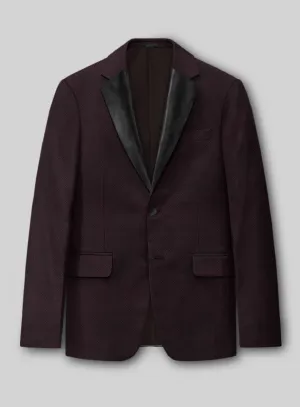 Napolean Wine Birdseye Wool Tuxedo Jacket