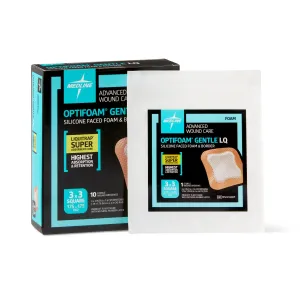 Optifoam Gentle Silicone-Faced Foam Dressing, 3" x 3" (case of 100)