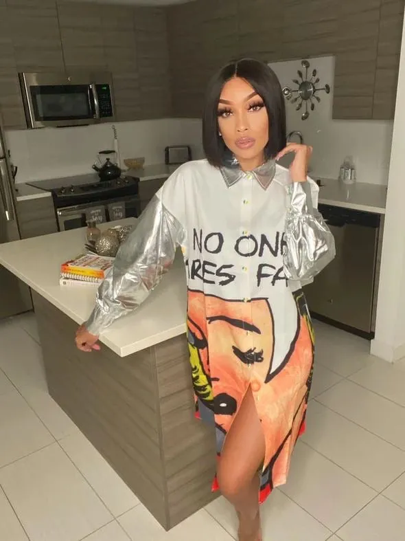 Quinn No One Cares Shirt Dress