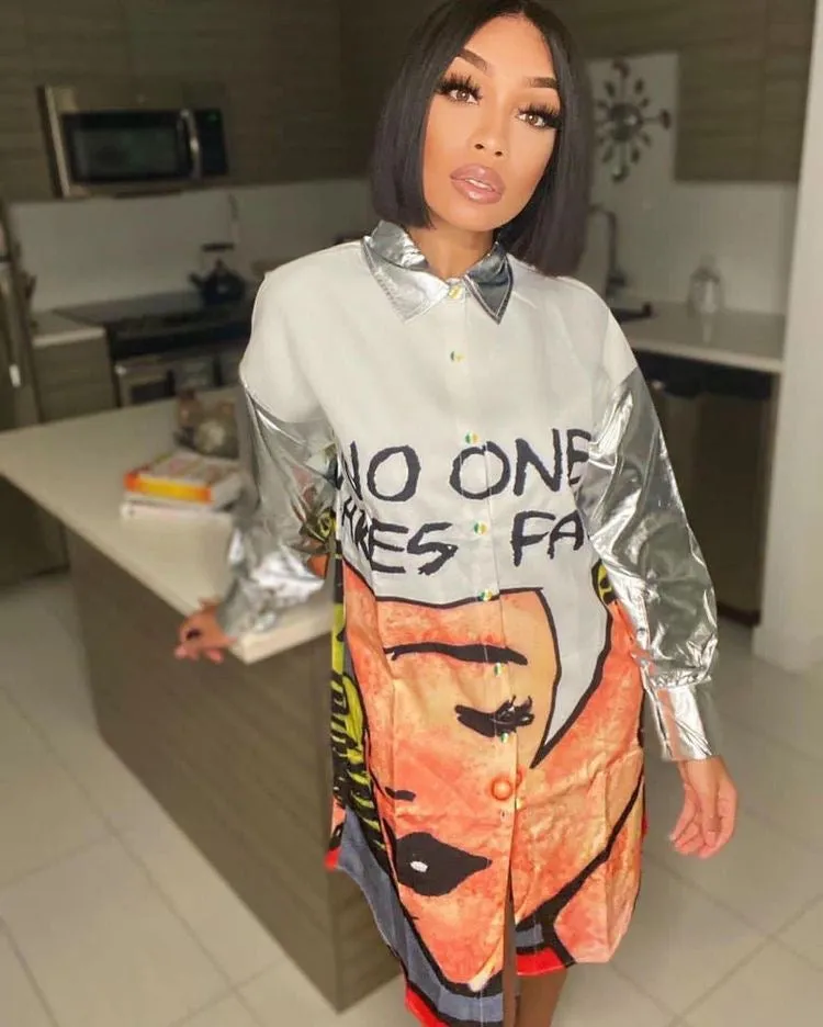 Quinn No One Cares Shirt Dress