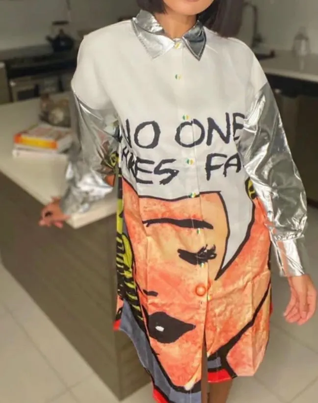 Quinn No One Cares Shirt Dress