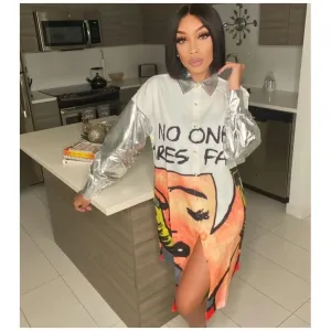 Quinn No One Cares Shirt Dress