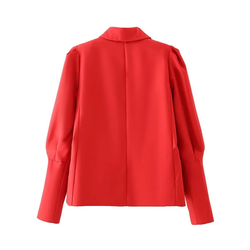 RED BLAZER WITH GIGOT SLEEVES