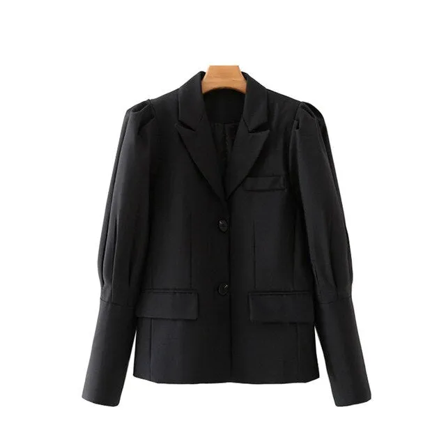 RED BLAZER WITH GIGOT SLEEVES