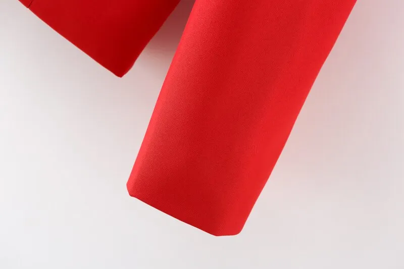 RED BLAZER WITH GIGOT SLEEVES