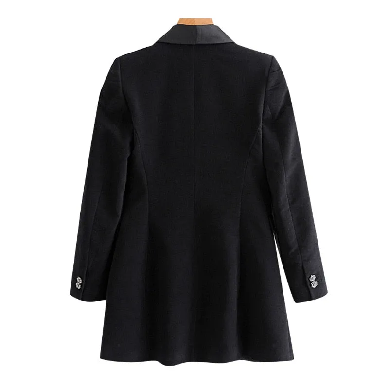RHINESTONE BUTTONS VELVET BLAZER