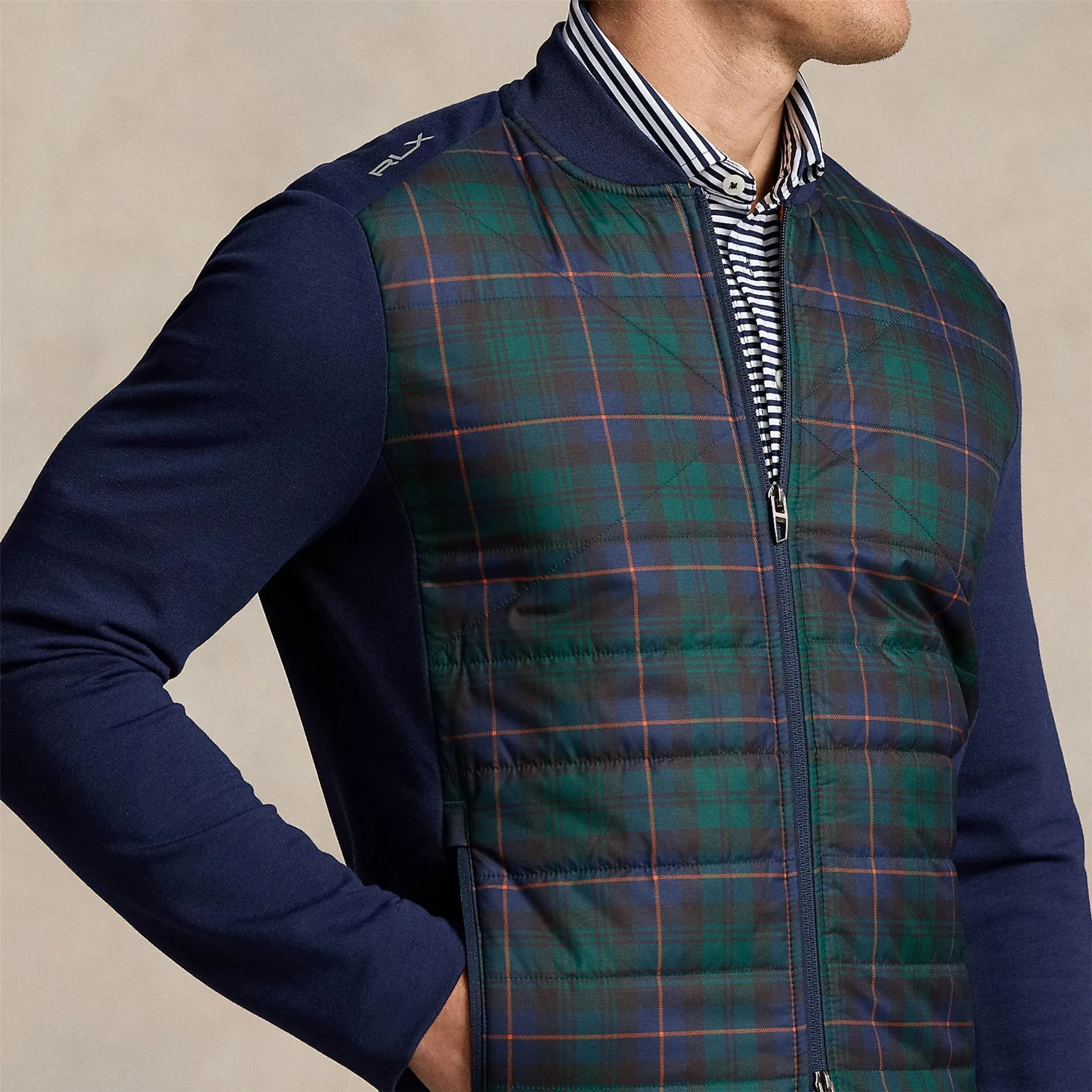 RLX Performance Wool Full Zip Mid Layer Tartan - AW24