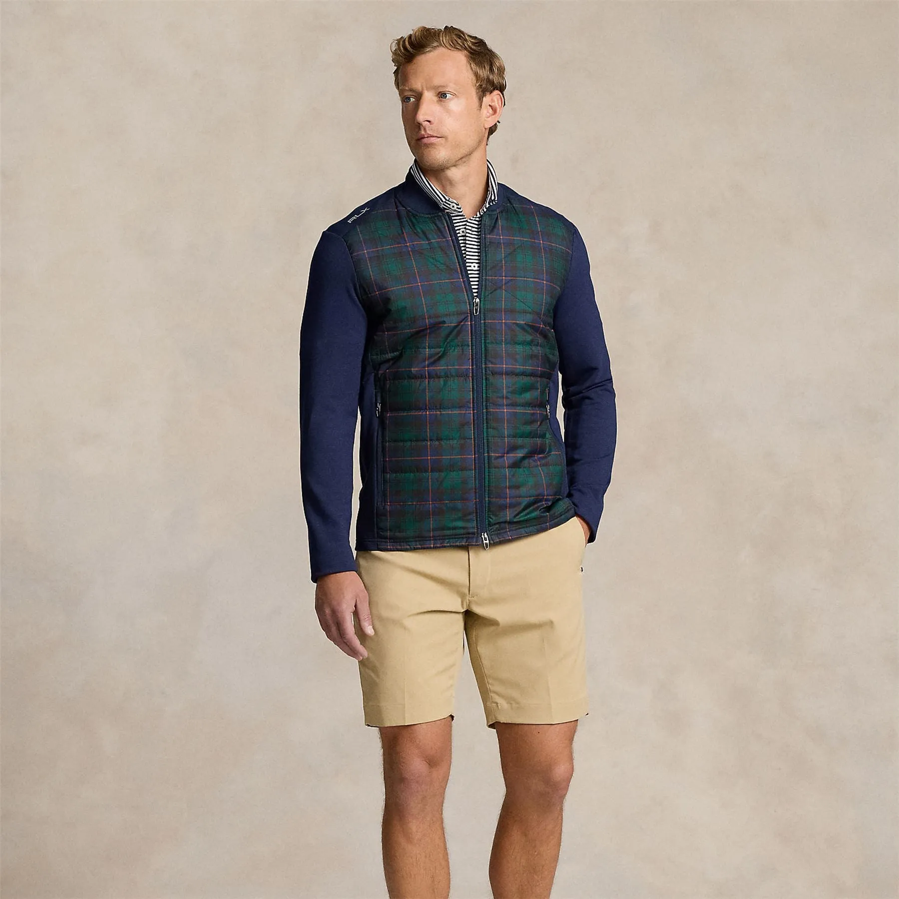 RLX Performance Wool Full Zip Mid Layer Tartan - AW24