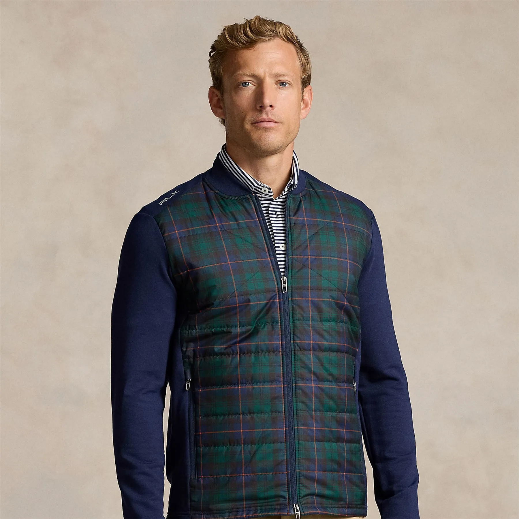 RLX Performance Wool Full Zip Mid Layer Tartan - AW24
