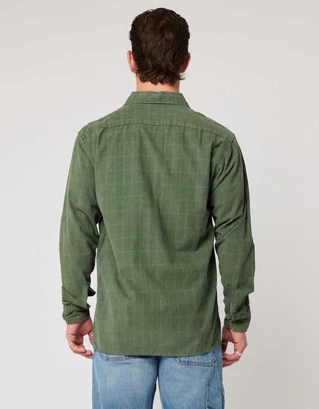 Rollas Ezy Cord LS Shirt Thyme