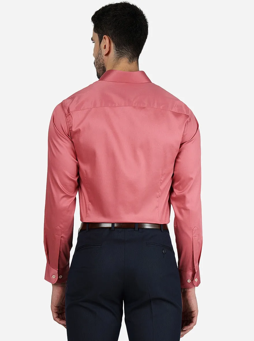 Ruby Pink Solid Slim Fit Party Wear Shirt | Wyre