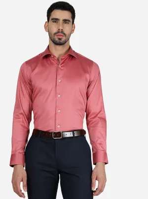 Ruby Pink Solid Slim Fit Party Wear Shirt | Wyre