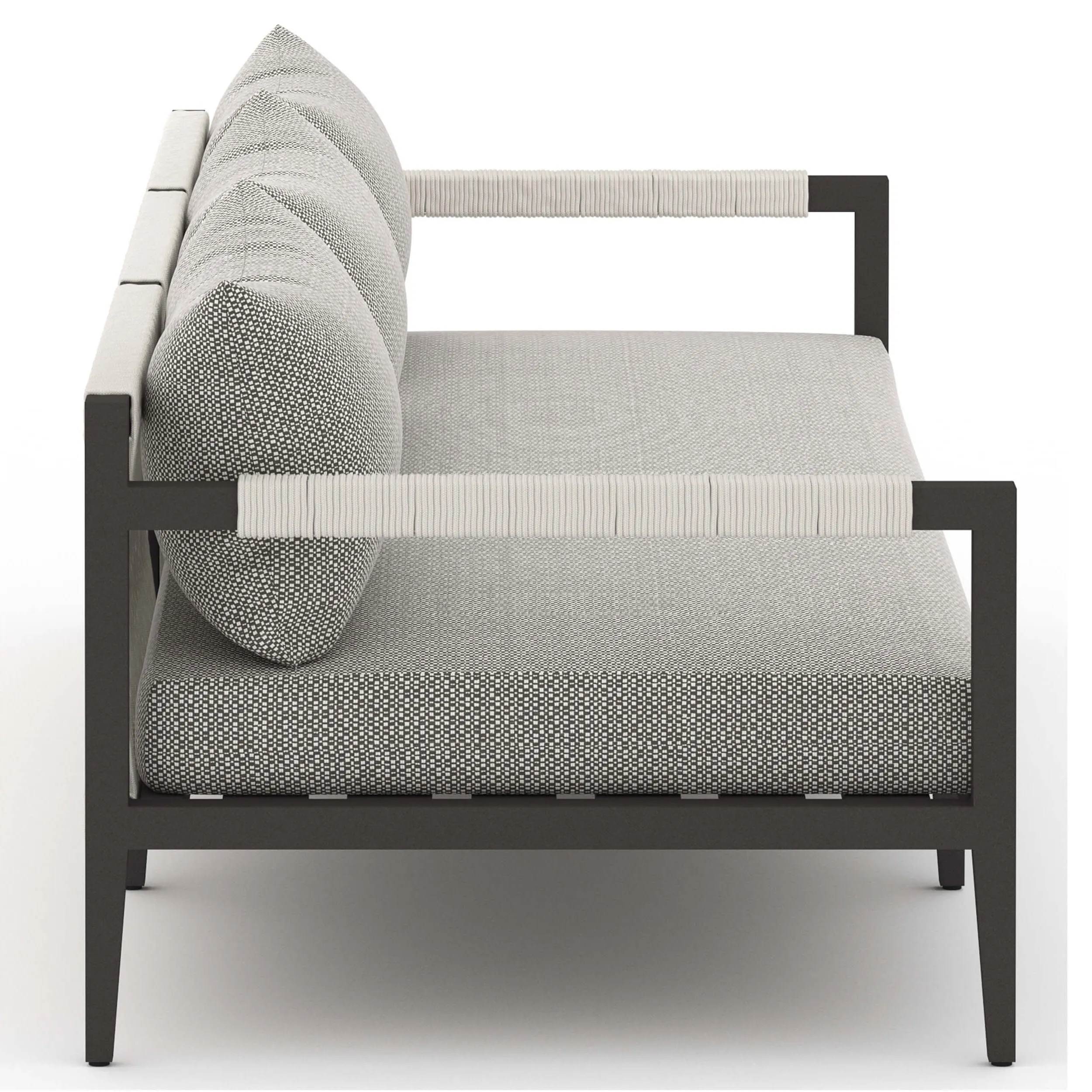 Sherwood 93" Outdoor Sofa, Faye Ash/Bronze
