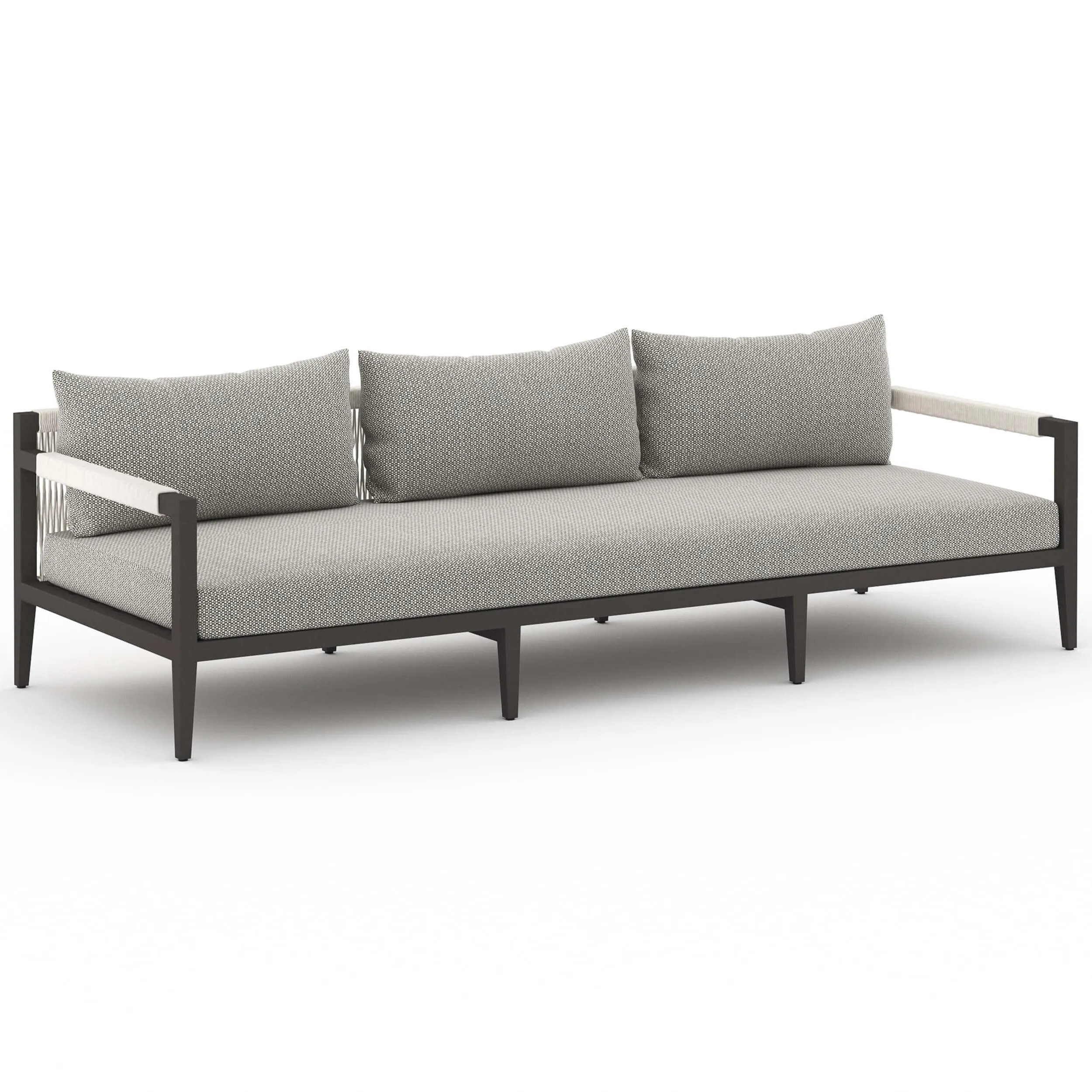 Sherwood 93" Outdoor Sofa, Faye Ash/Bronze