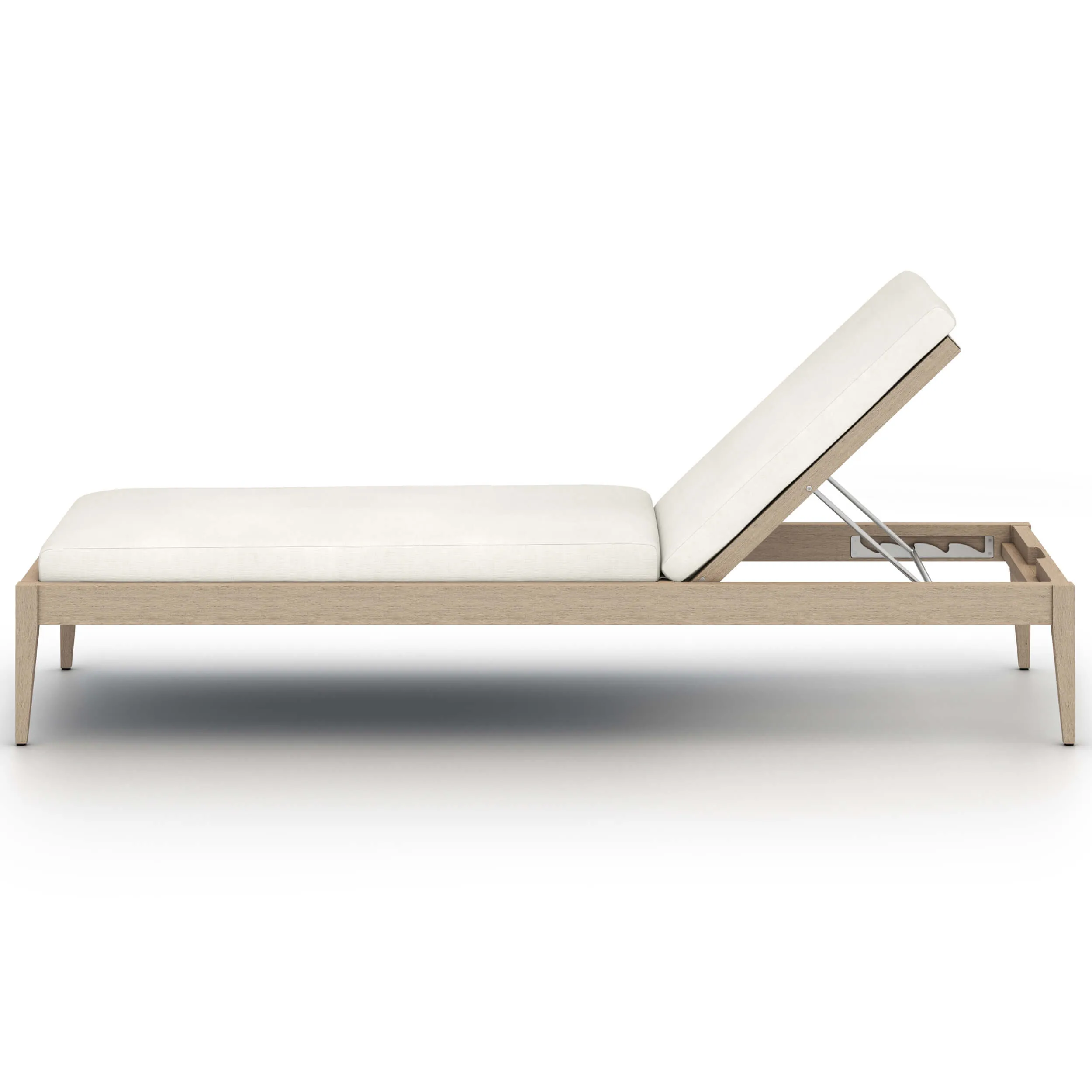 Sherwood Outdoor Chaise, Natural Ivory/Washed Brown