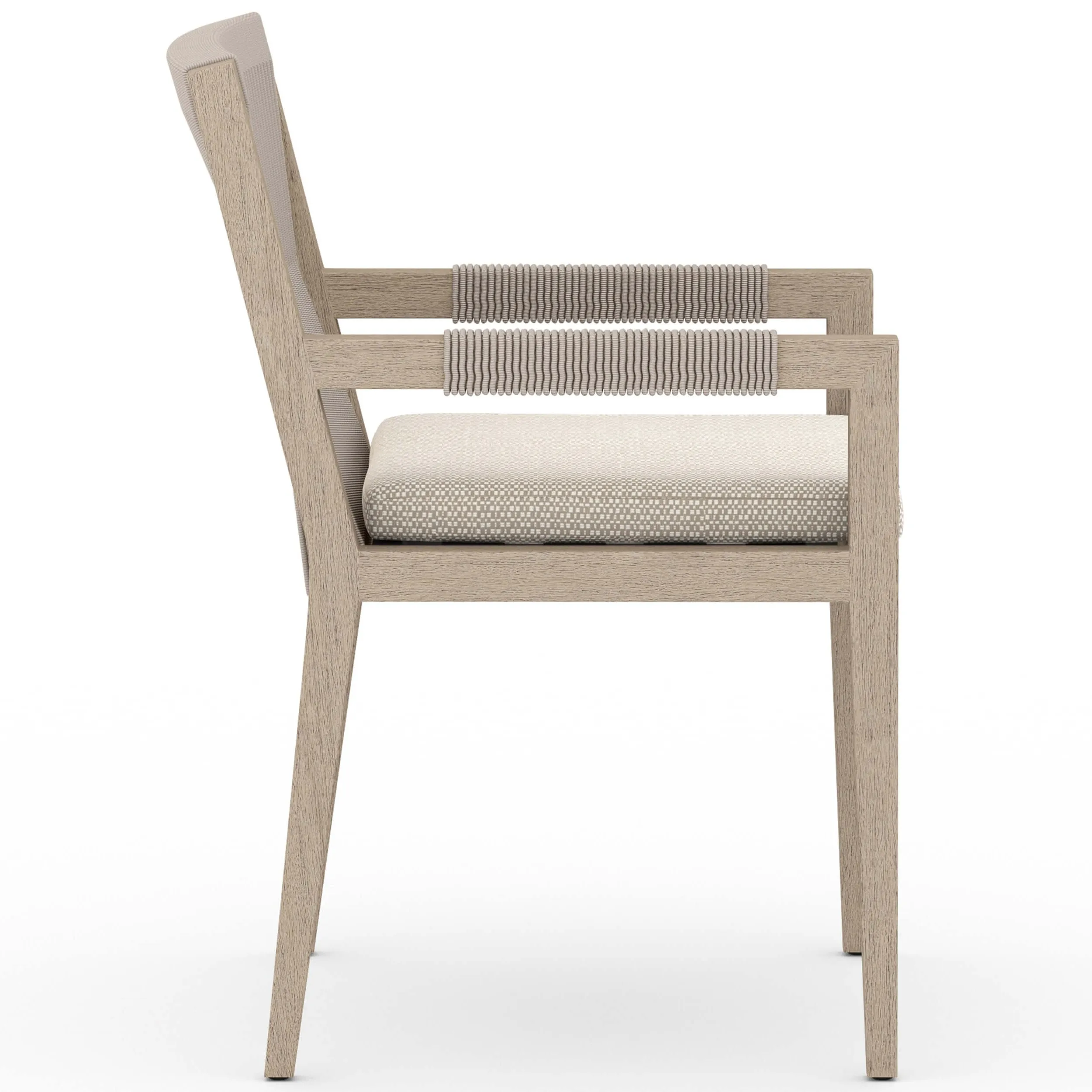Sherwood Outdoor Dining Arm Chair, Faye Sand/Washed Brown, Set of 2
