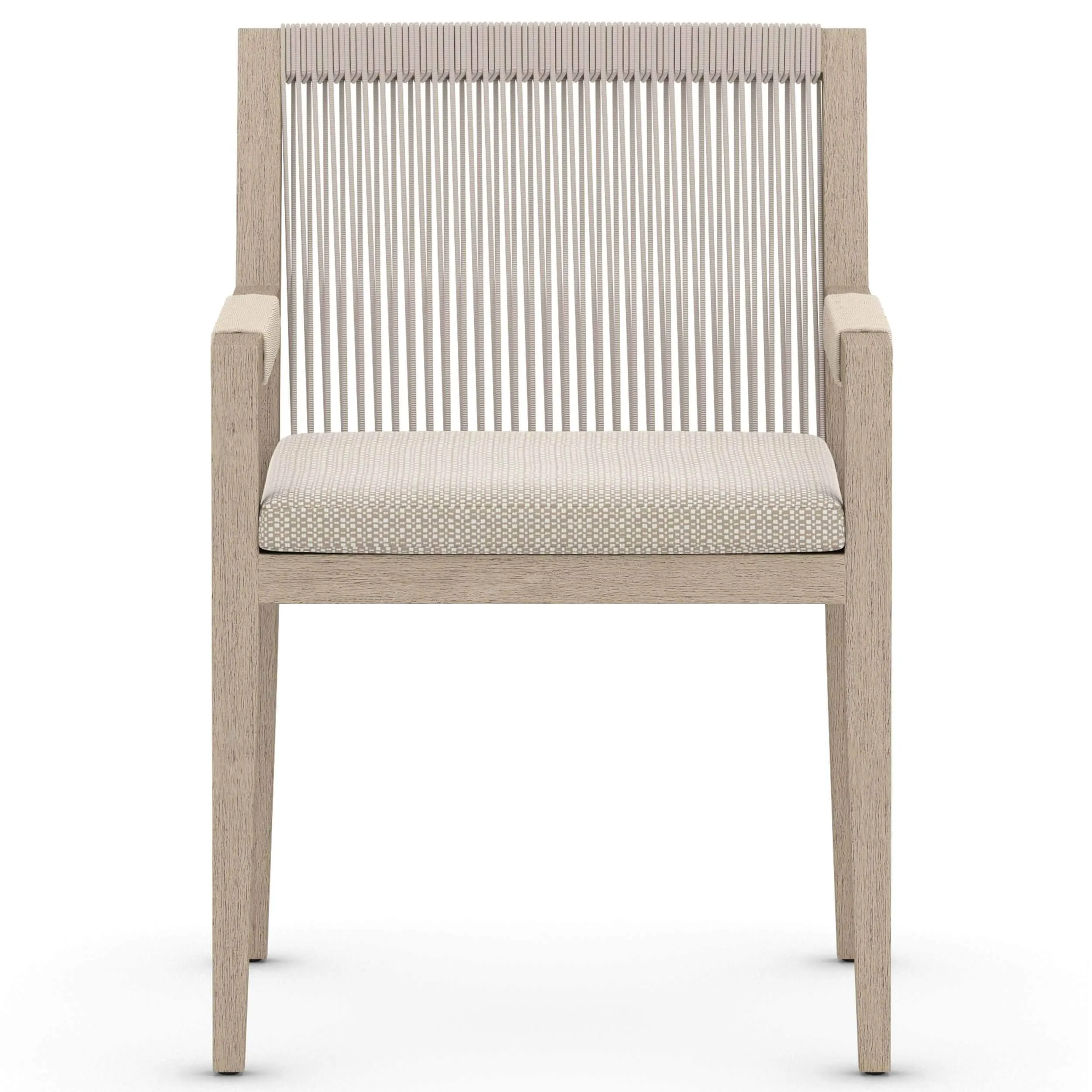 Sherwood Outdoor Dining Arm Chair, Faye Sand/Washed Brown, Set of 2
