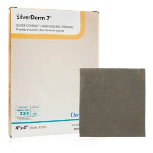SilverDerm 7 Silver Contact Layer Dressing, 4" x 4"