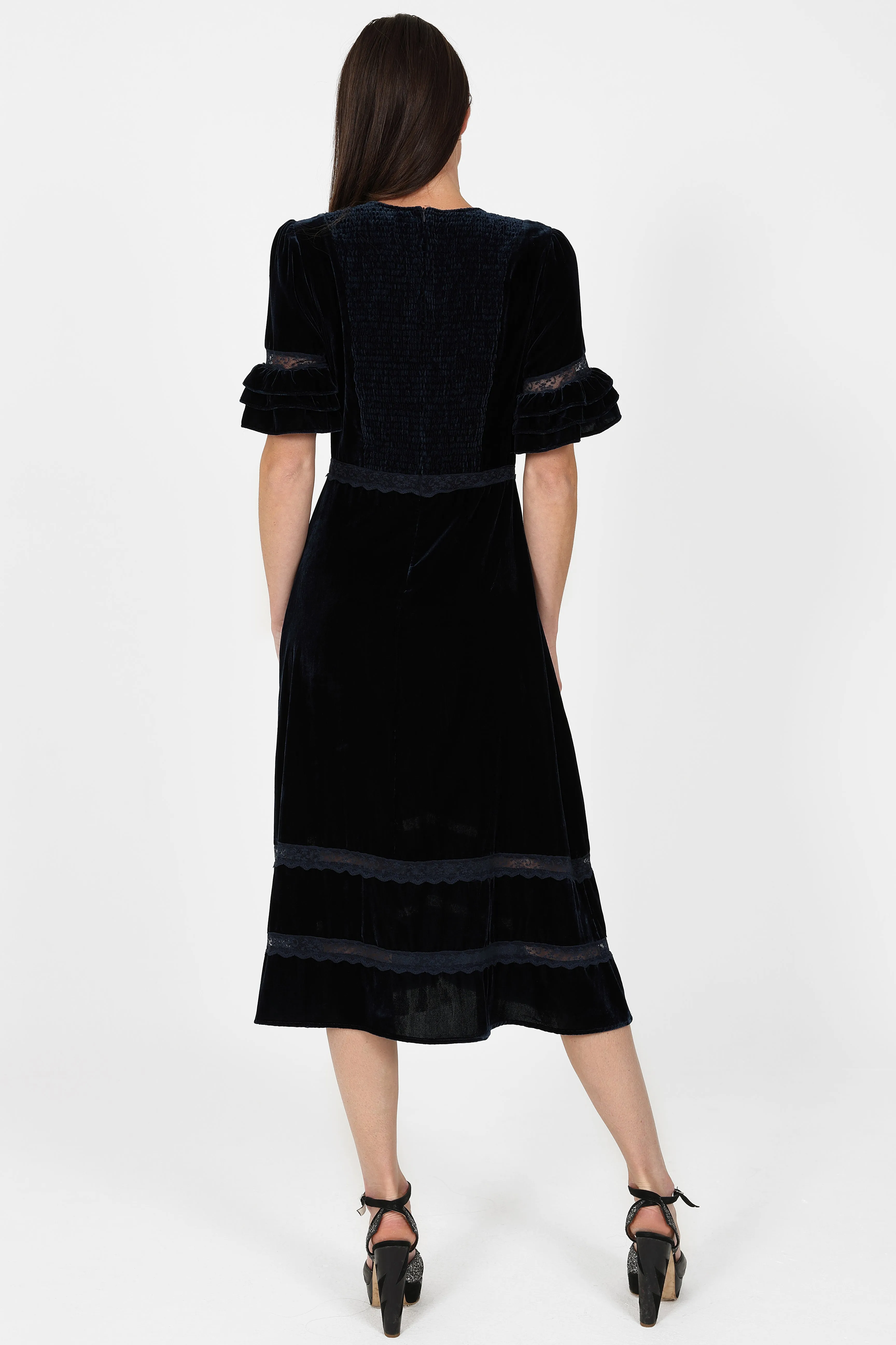 Sirens - London dress in Navy Velvet