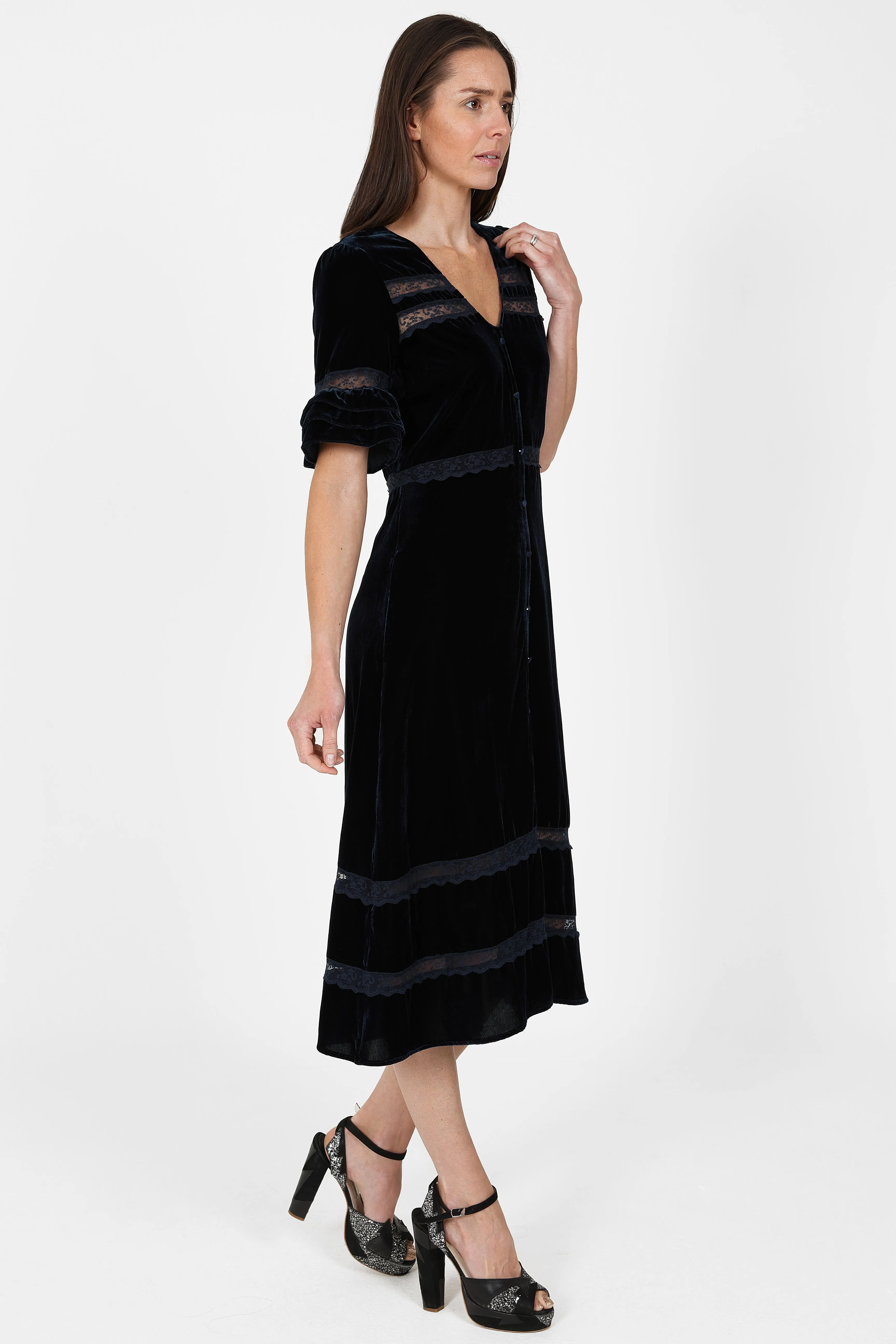 Sirens - London dress in Navy Velvet
