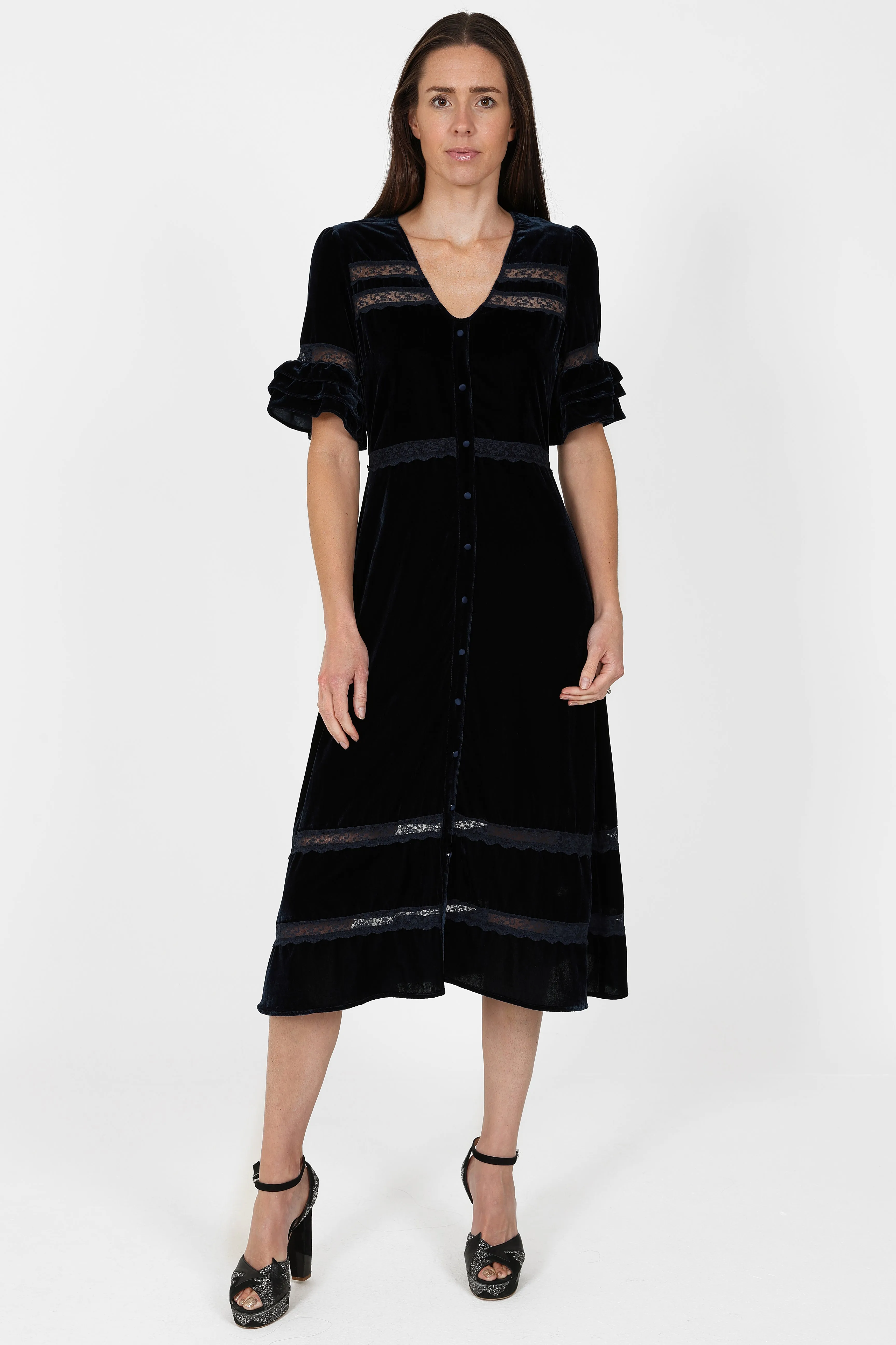 Sirens - London dress in Navy Velvet