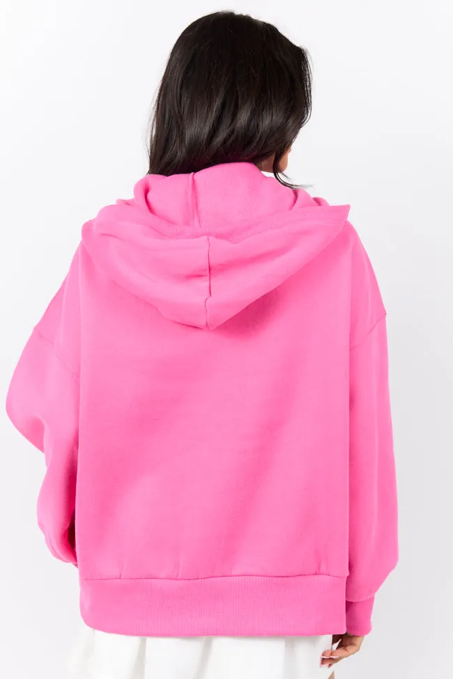 Stop and Go Pink Oversized Hooded Pullover SALE