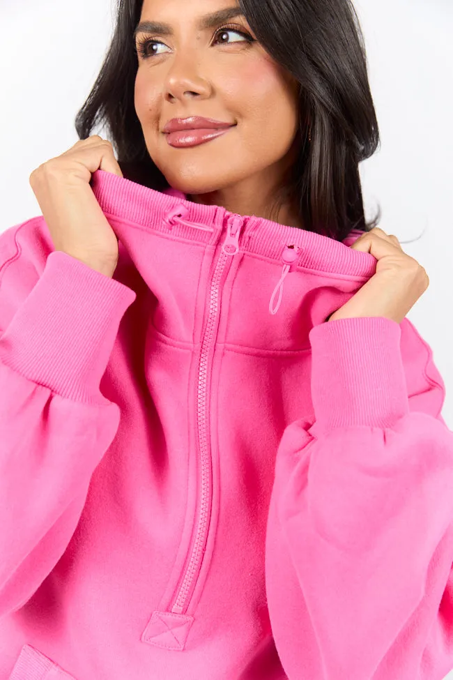 Stop and Go Pink Oversized Hooded Pullover SALE