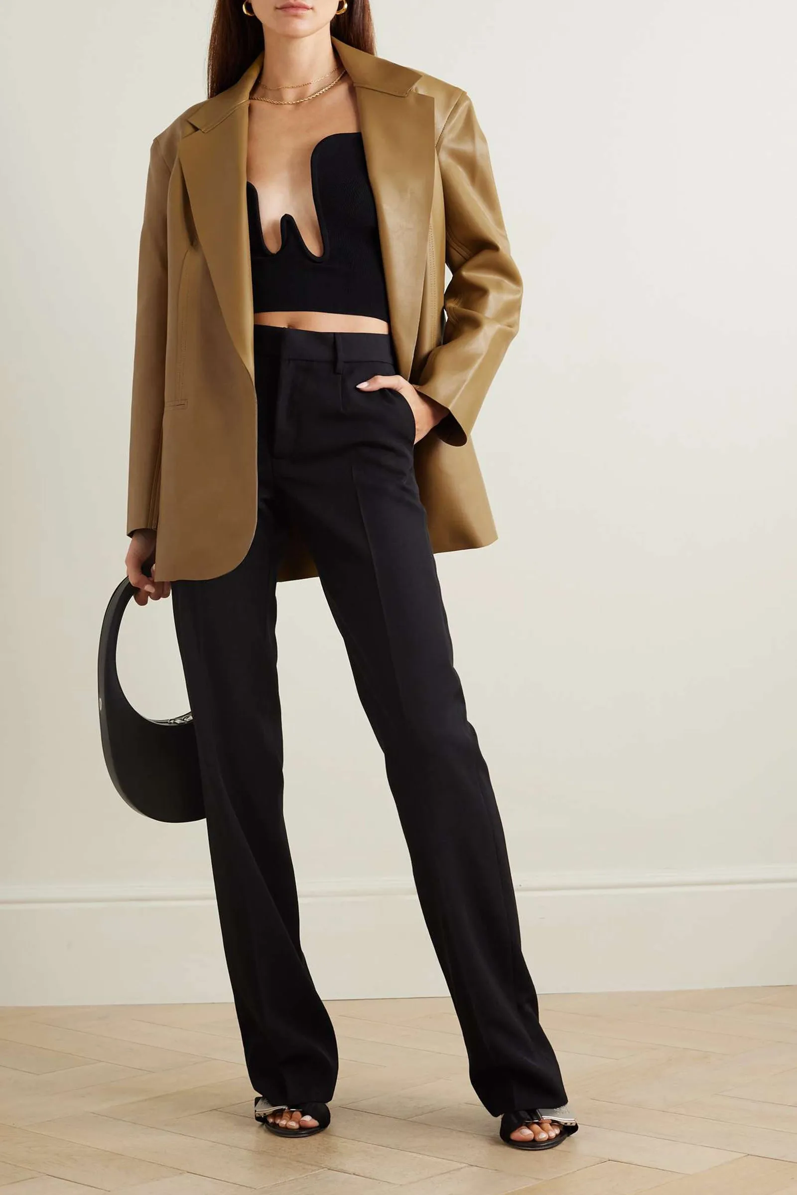 Vegan leather blazer