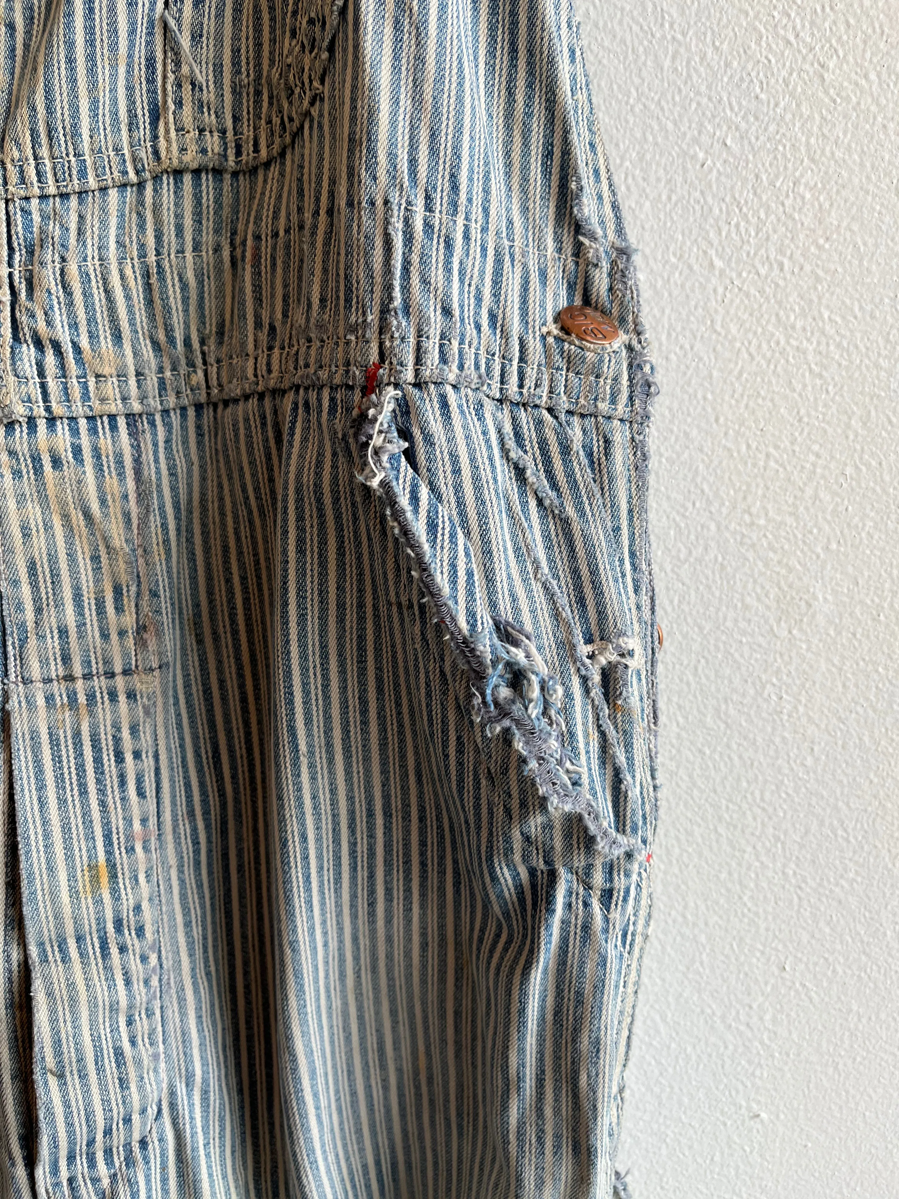 Vintage 1950s Big Mac Liberty Stripe Denim Overalls