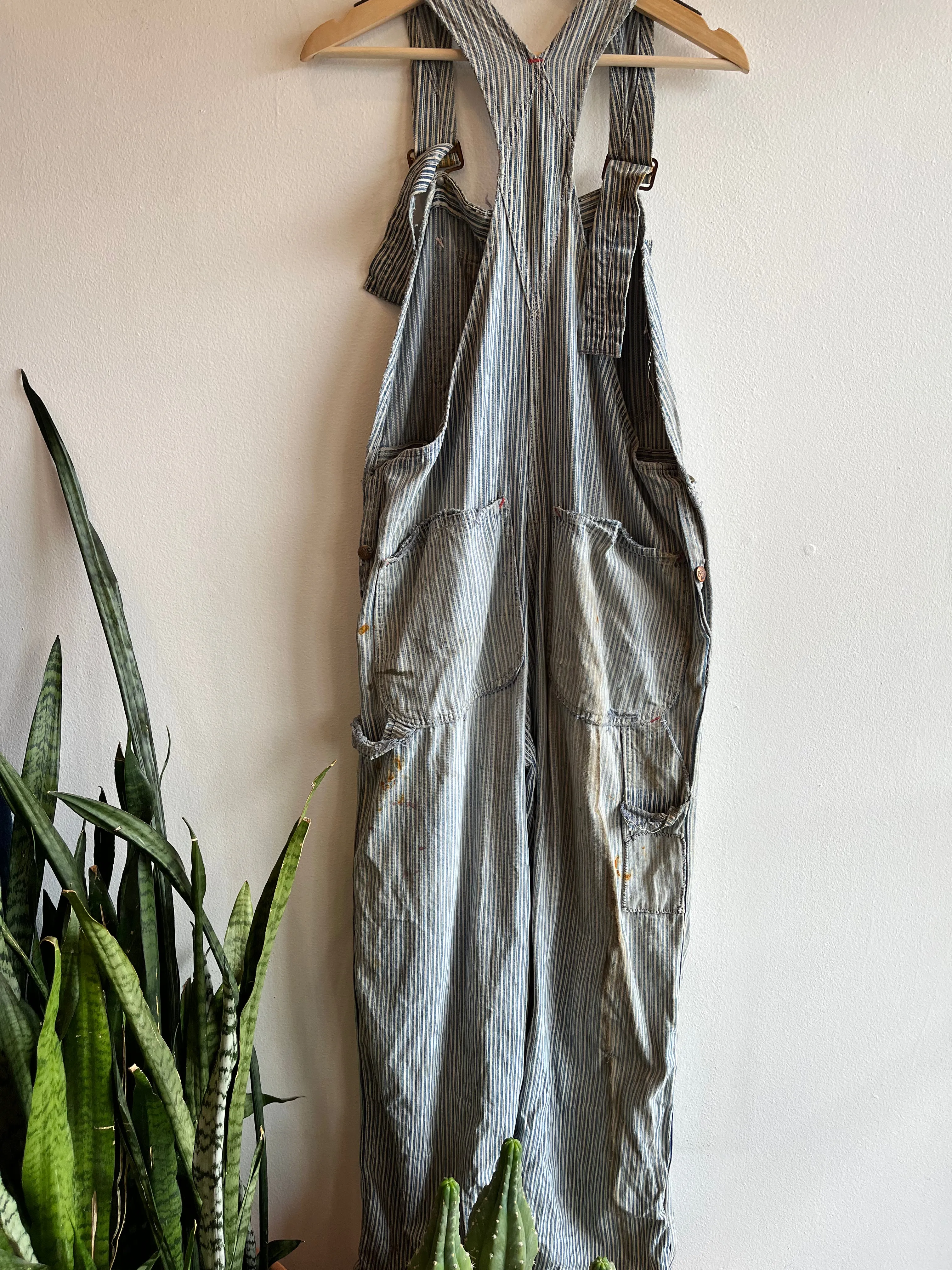 Vintage 1950s Big Mac Liberty Stripe Denim Overalls