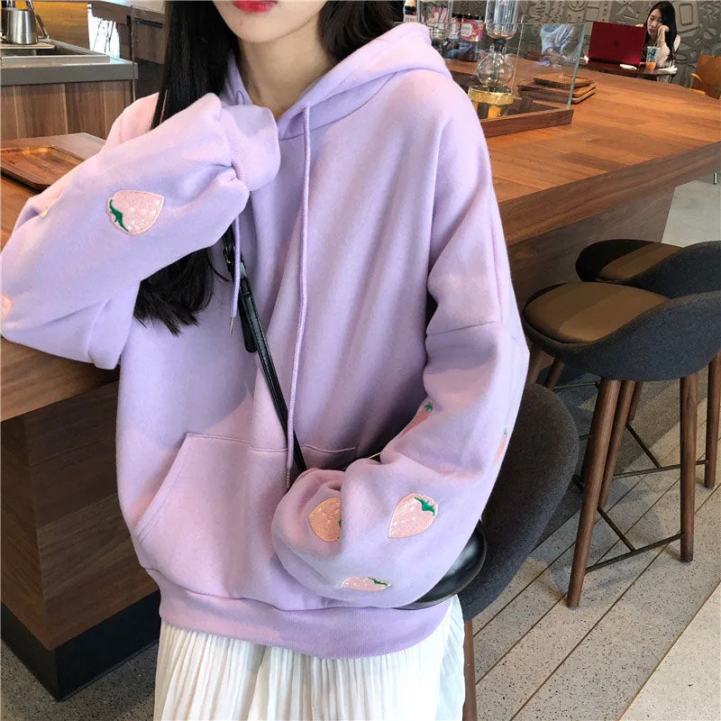 Winter Korean Streetwear Women Hoodies Pullover